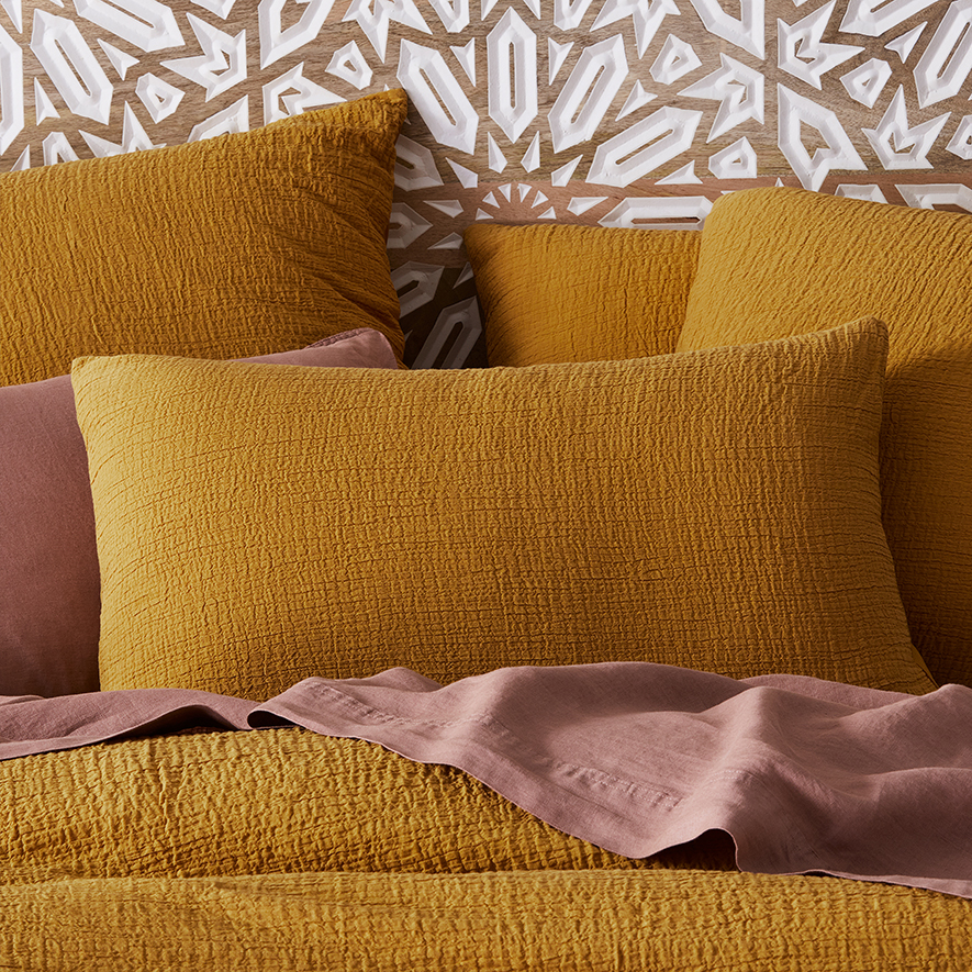 Scout Mustard Quilt Cover Set + Separates Adairs