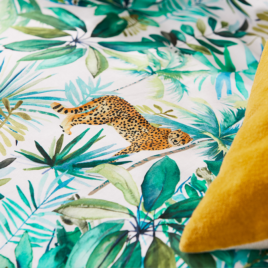 Home Republic Jungle Cheetah Fern Quilt Cover Set + Separates Adairs