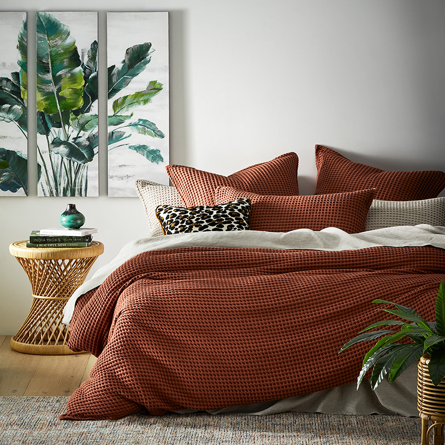 Chunky Waffle Tumeric Quilt Cover Set + Separates Adairs