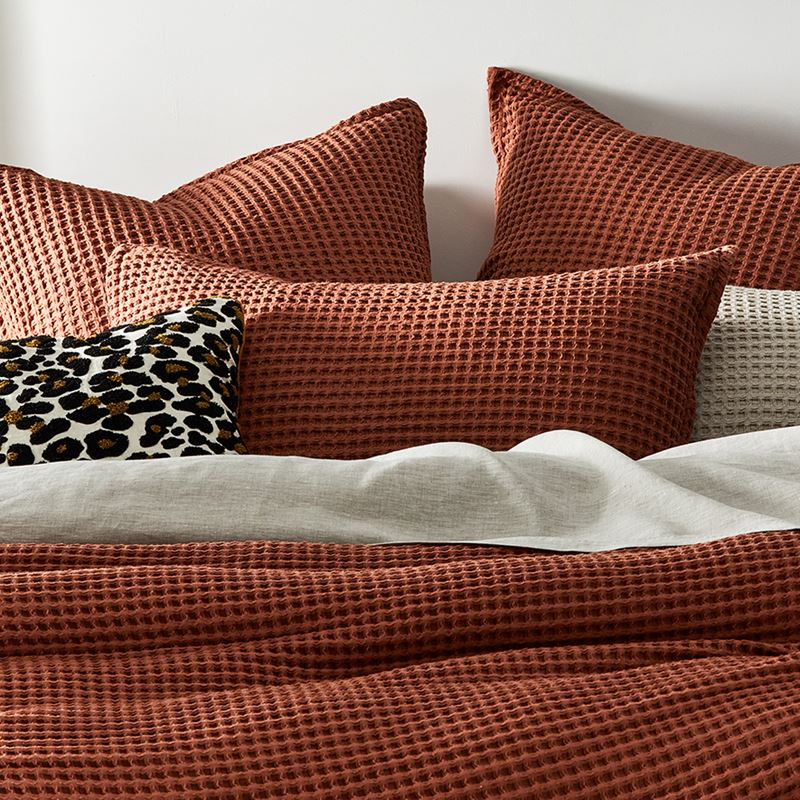 Chunky Waffle Tumeric Quilt Cover Set + Separates