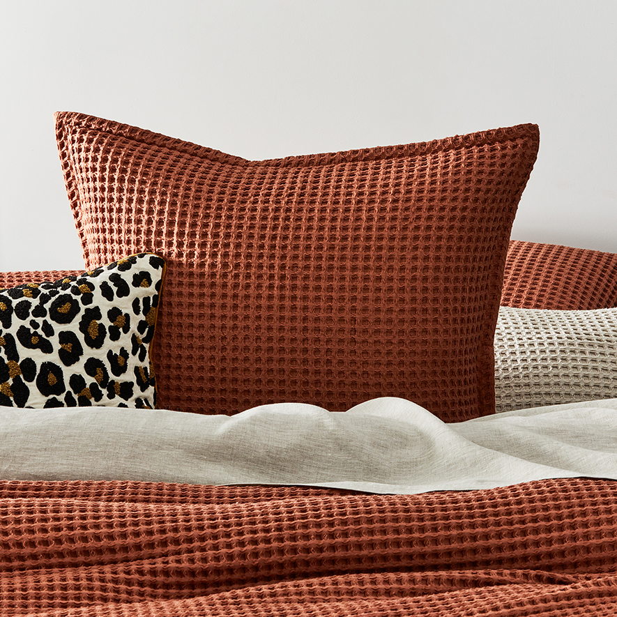 Chunky Waffle Tumeric Quilt Cover Set + Separates Adairs