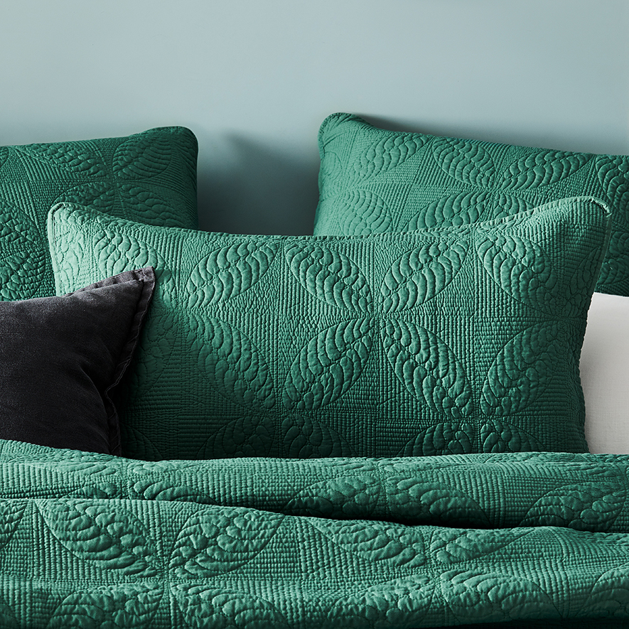 Ava Fern Quilted Coverlet Separates | Adairs