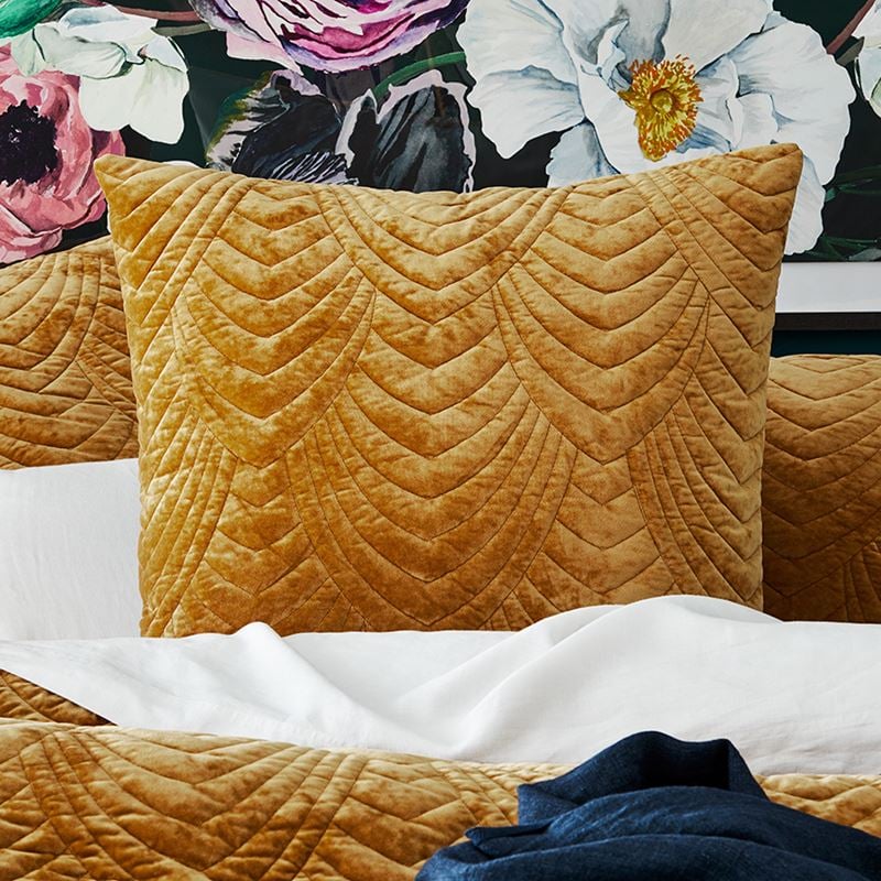 Carraway Velvet Gold Quilted Quilt Cover Separates