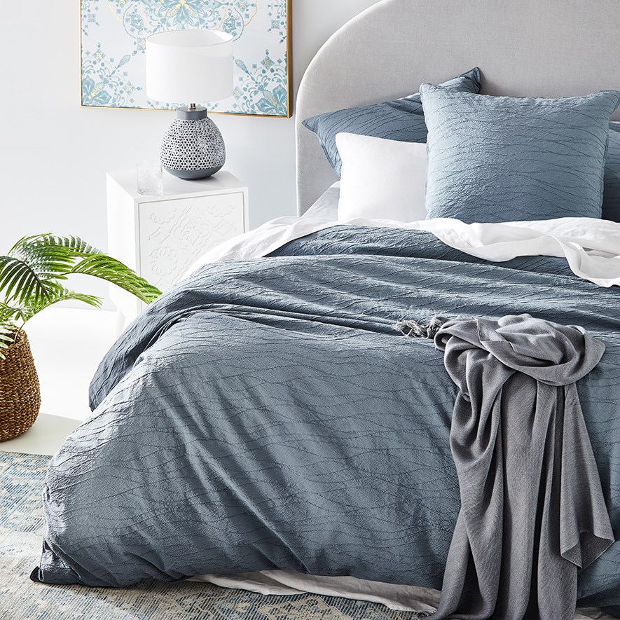 Home Republic Sinclair Steel Quilt Cover Set + Separates Adairs