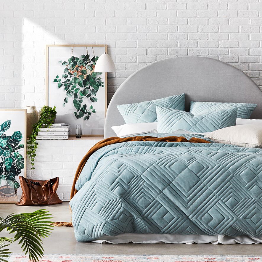 Maddox Jersey Mint Quilted Quilt Cover Separates Adairs