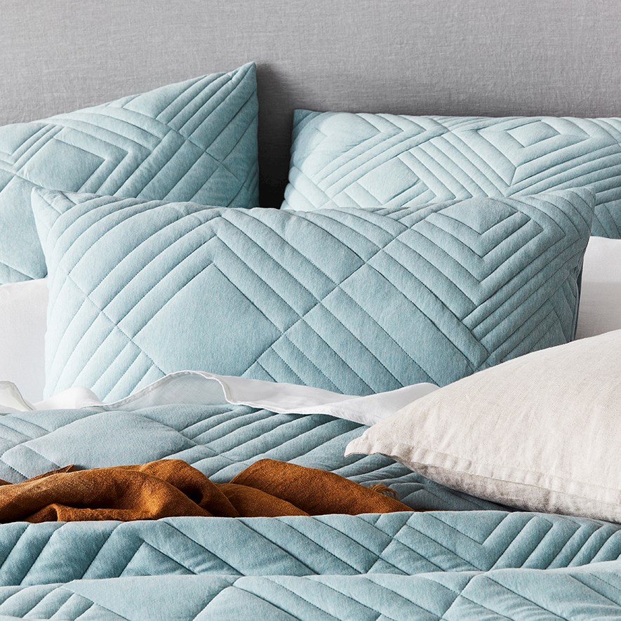 Maddox Jersey Mint Quilted Quilt Cover Separates Adairs