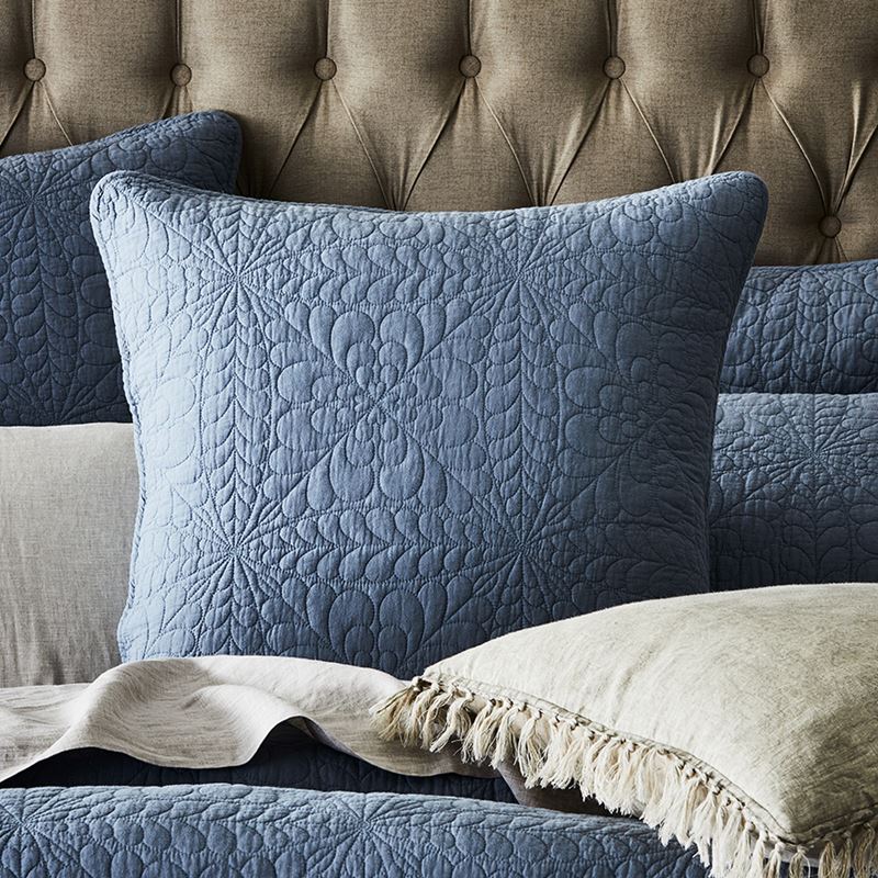 Daisy Dusty Blue Quilted Quilt Cover Separates