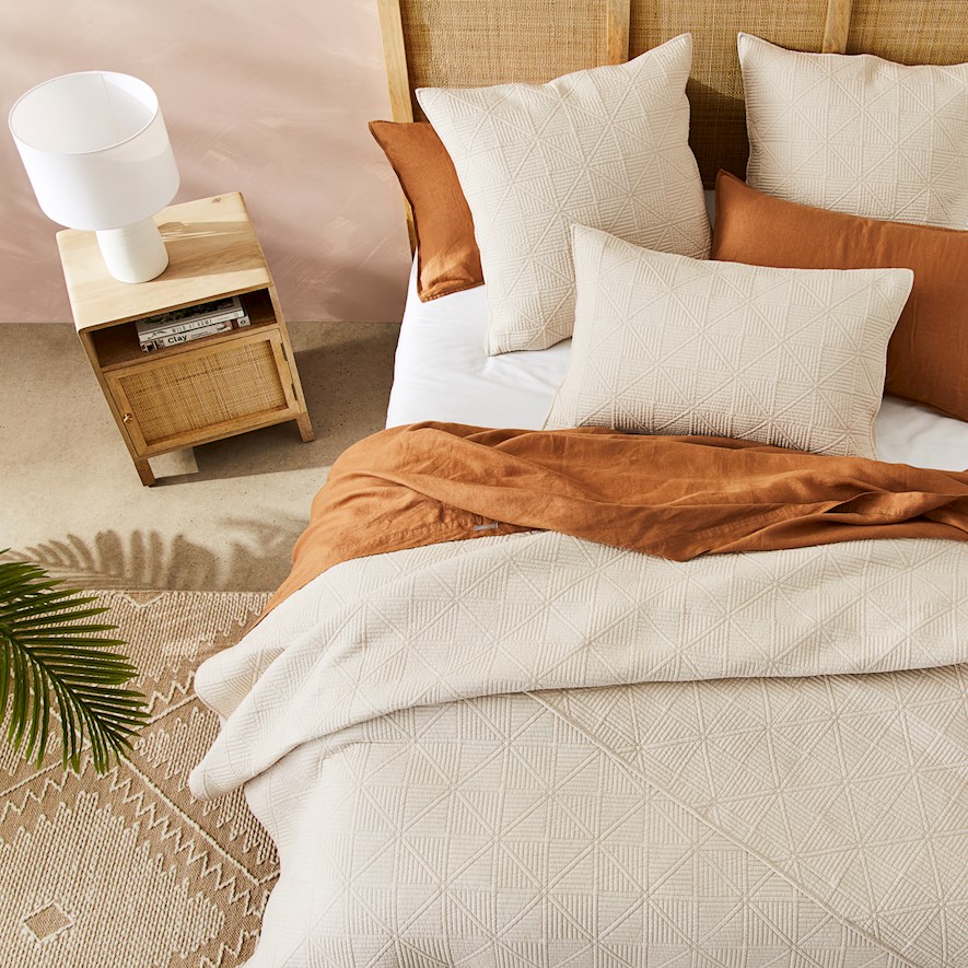 Home Republic Prism Sand Quilted Quilt Cover Separates Adairs