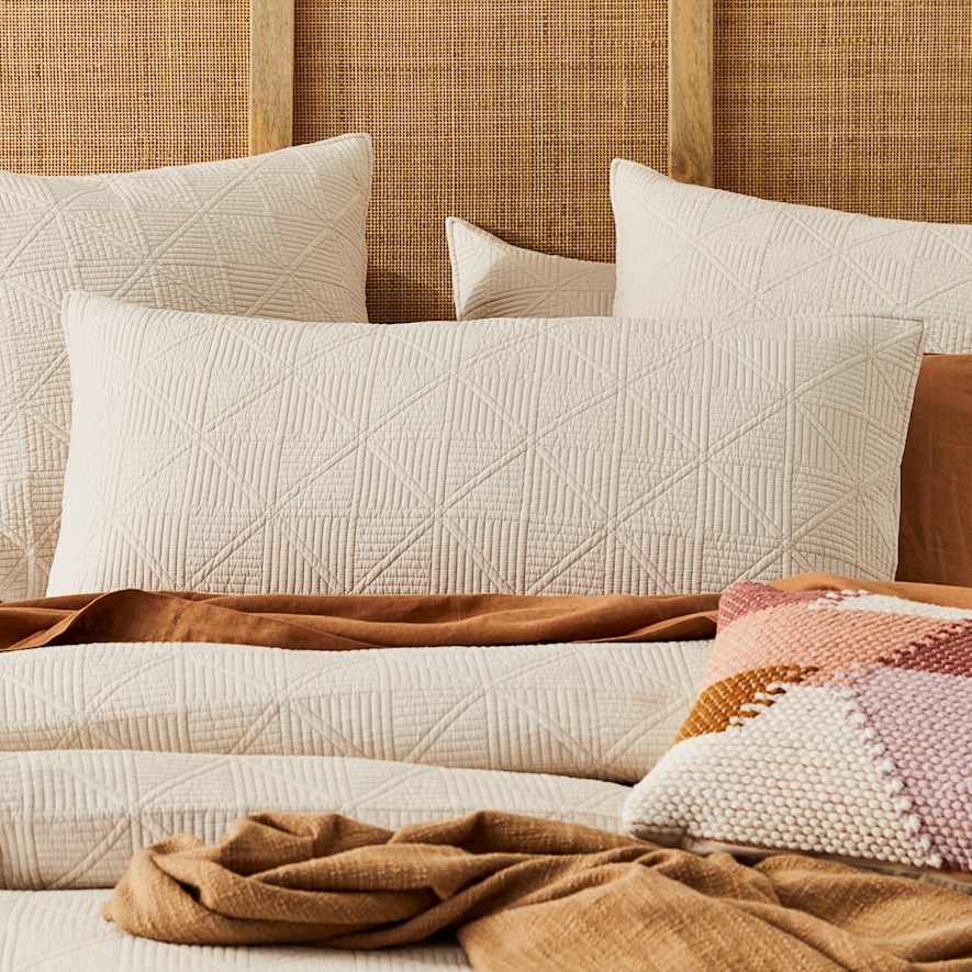 Home Republic Prism Sand Quilted Quilt Cover Separates Adairs