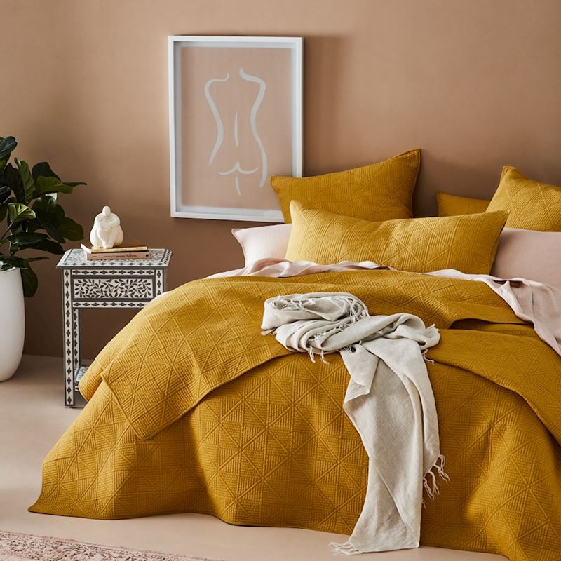 Prism Mustard Quilted Coverlet Separates
