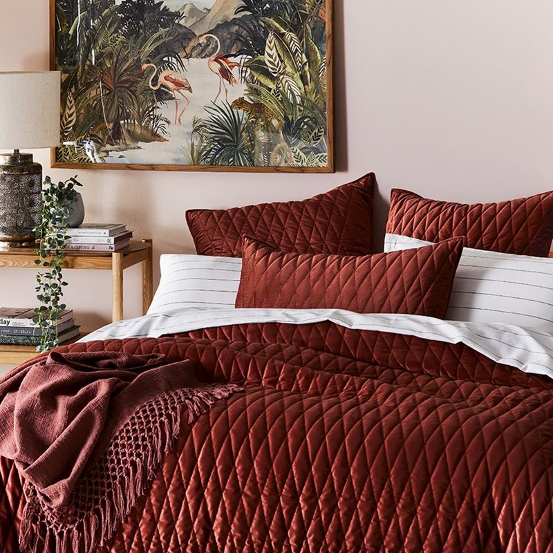 May Velvet Clay Quilted Quilt Cover Separates