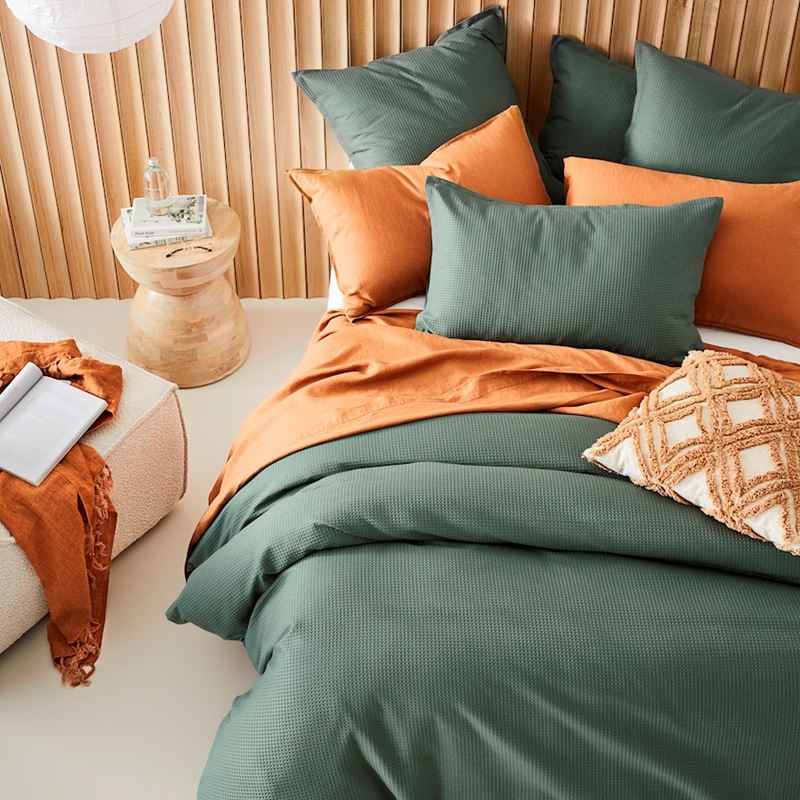 Berlin Waffle Cypress Quilt Cover Set + Separates