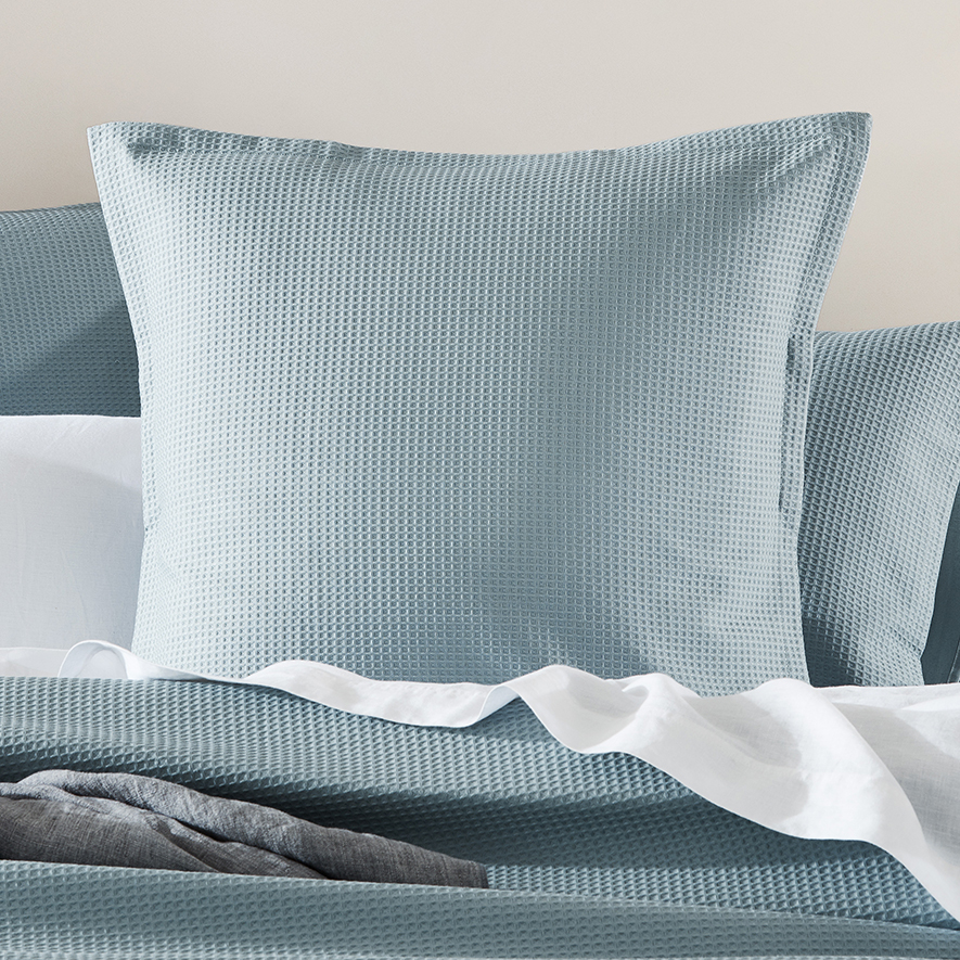 Berlin Waffle Sky Blue Quilt Cover Set + Separates Adairs