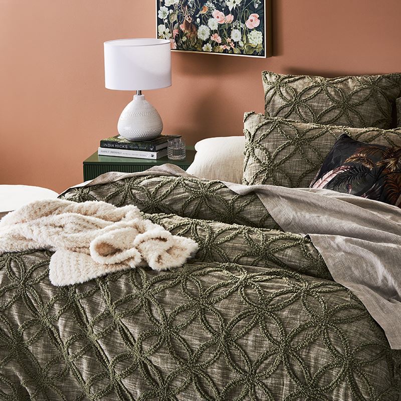 Barossa Chenille Olive Quilt Cover Separates