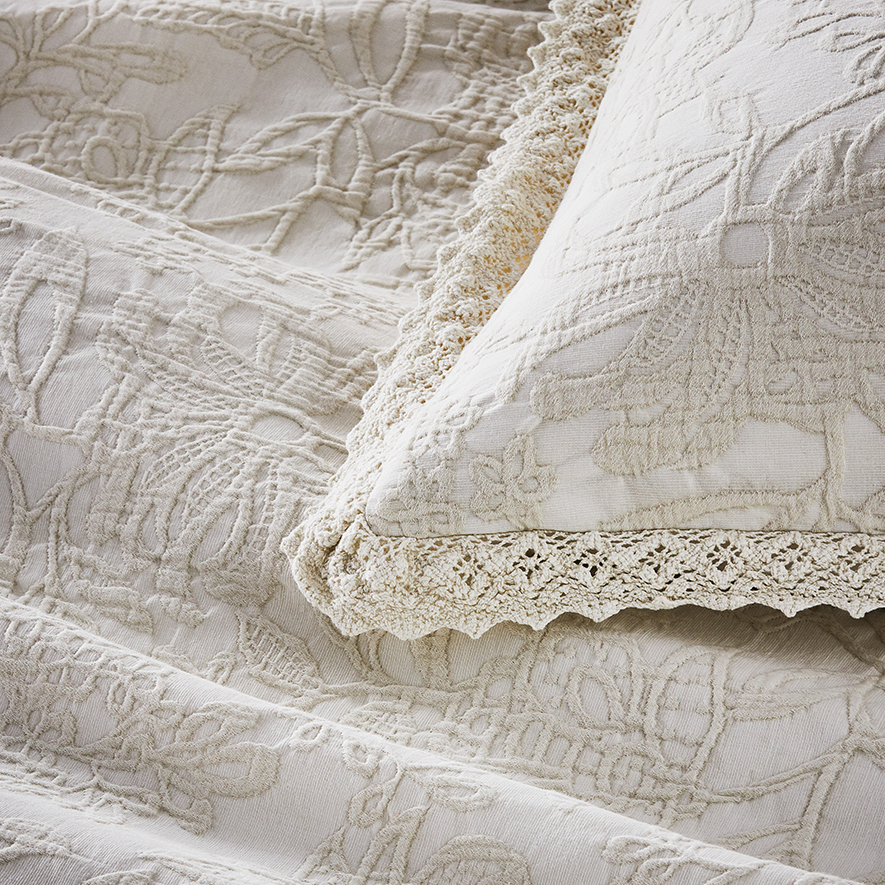 Giselle Matelasse Ivory Quilt Cover Separates Adairs