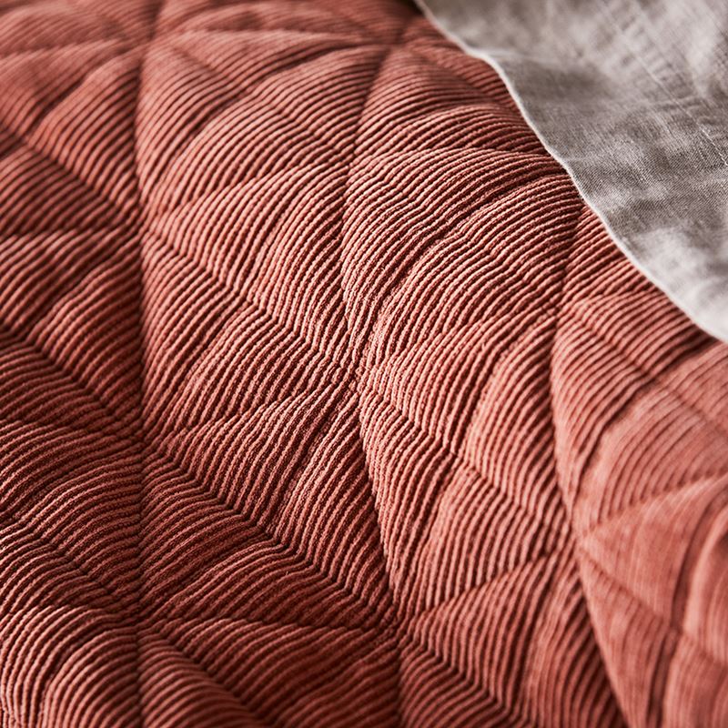 Vintage Washed Corduroy Redwood Quilted Quilt Cover Separates