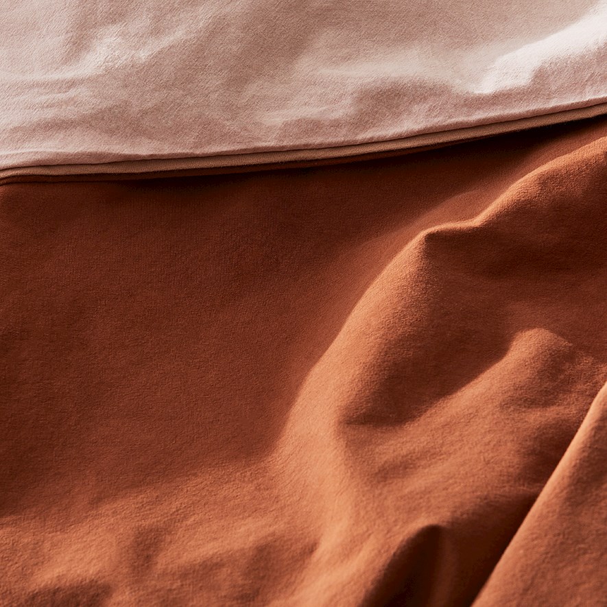 Two Toned Stonewashed Tobacco Quilt Cover Set + Separates