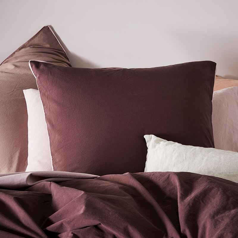 Two Toned Stonewashed Plum Quilt Cover Set + Separates