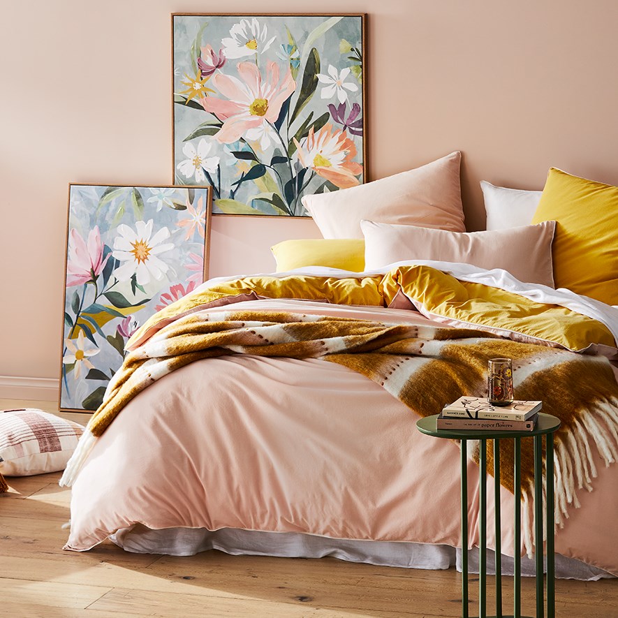 Two Toned Stonewashed Rose Quilt Cover Set + Separates Adairs