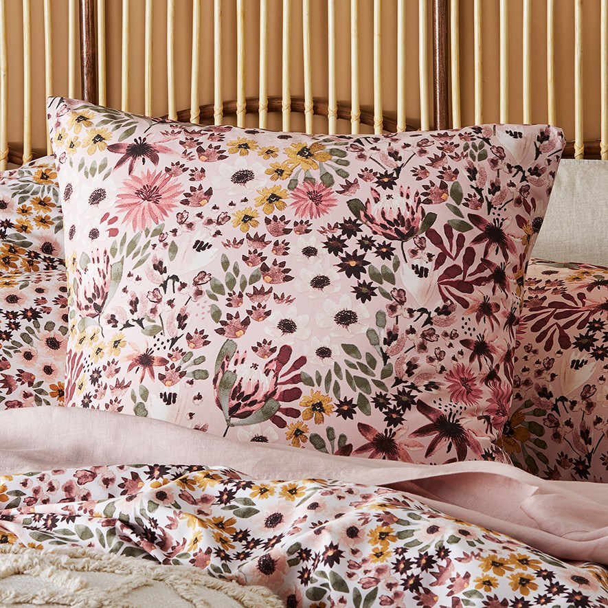 Home Republic Jessie Bamboo Cotton Dusty Pink Quilt Cover Set