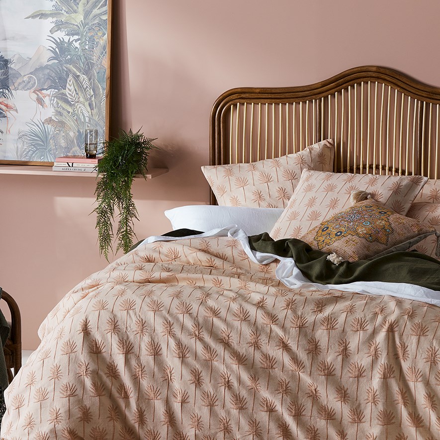 Home Republic Palmetto Matelasse Apricot Quilt Cover Separates Adairs