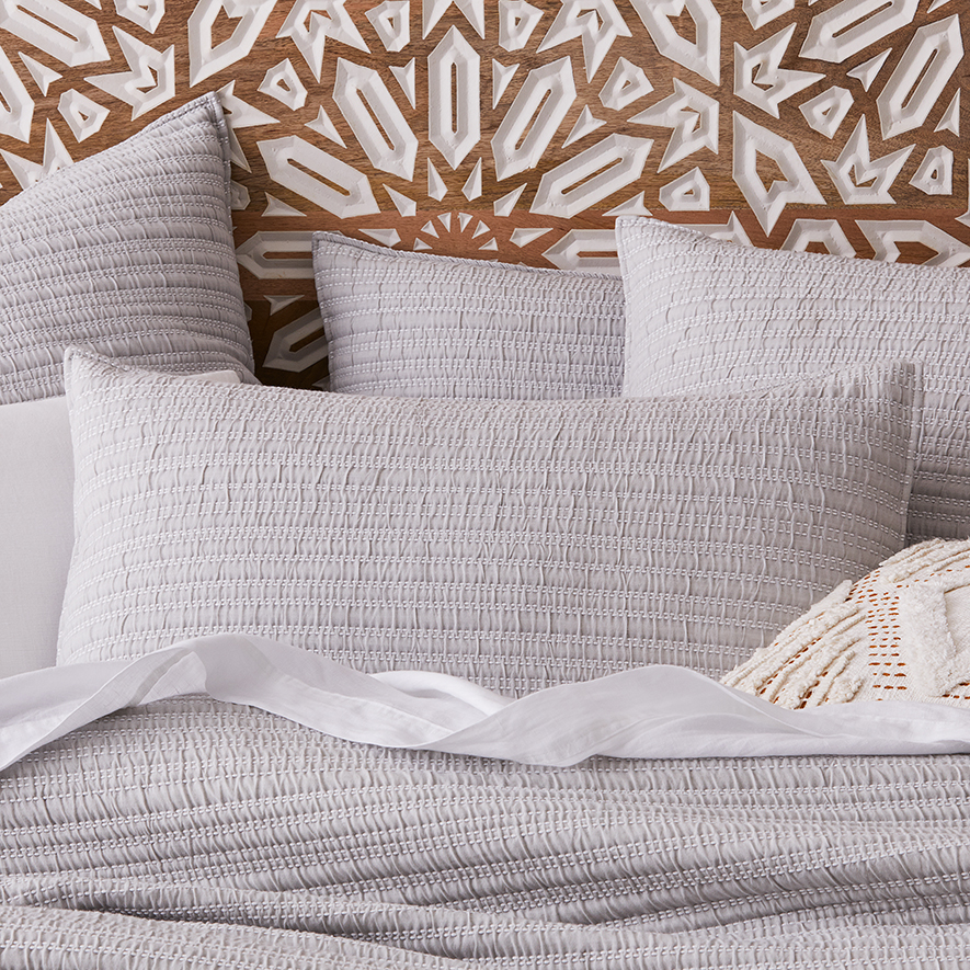 Hayman Soft Grey Quilted Quilt Cover Separates Adairs