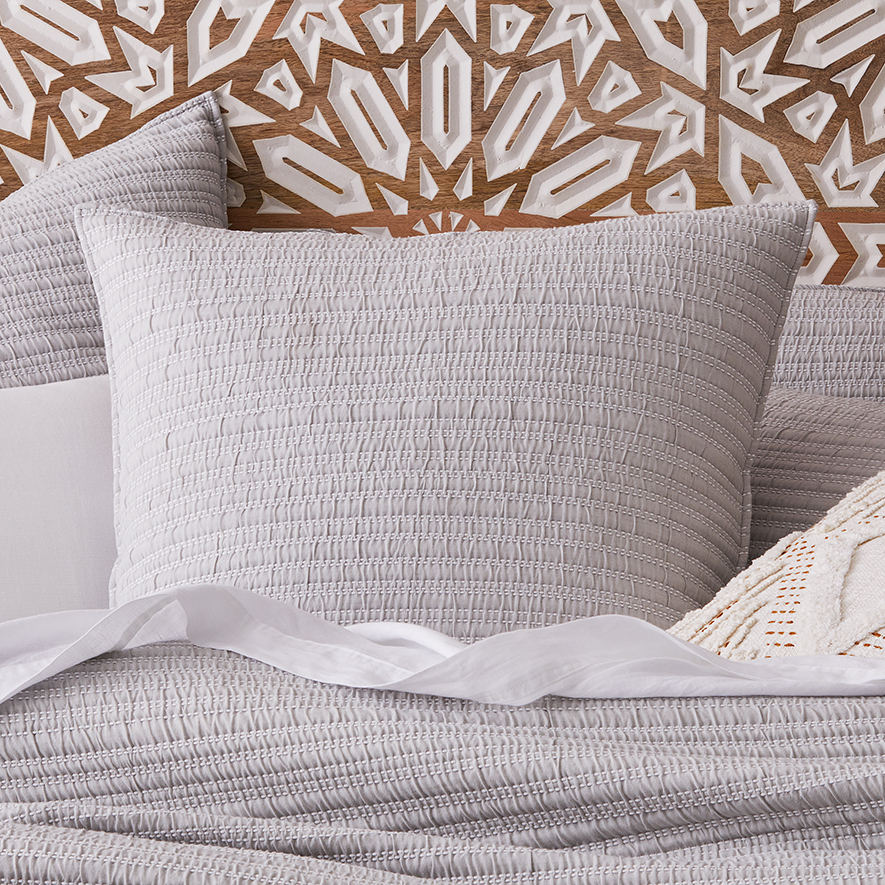 Hayman Soft Grey Quilted Quilt Cover Separates Adairs