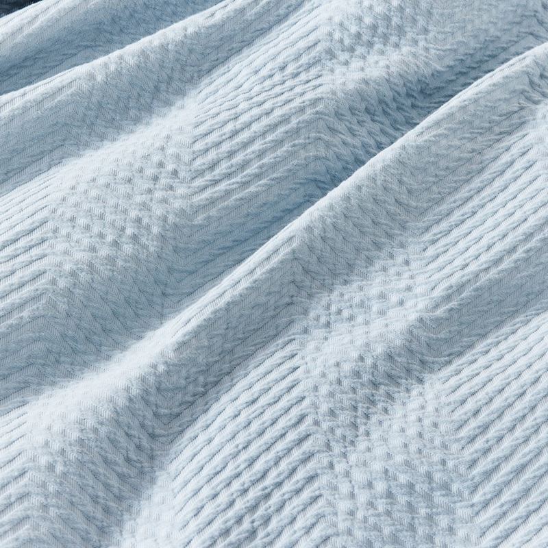 Chevron Matelasse Blue Quilt Cover + Pillowcases