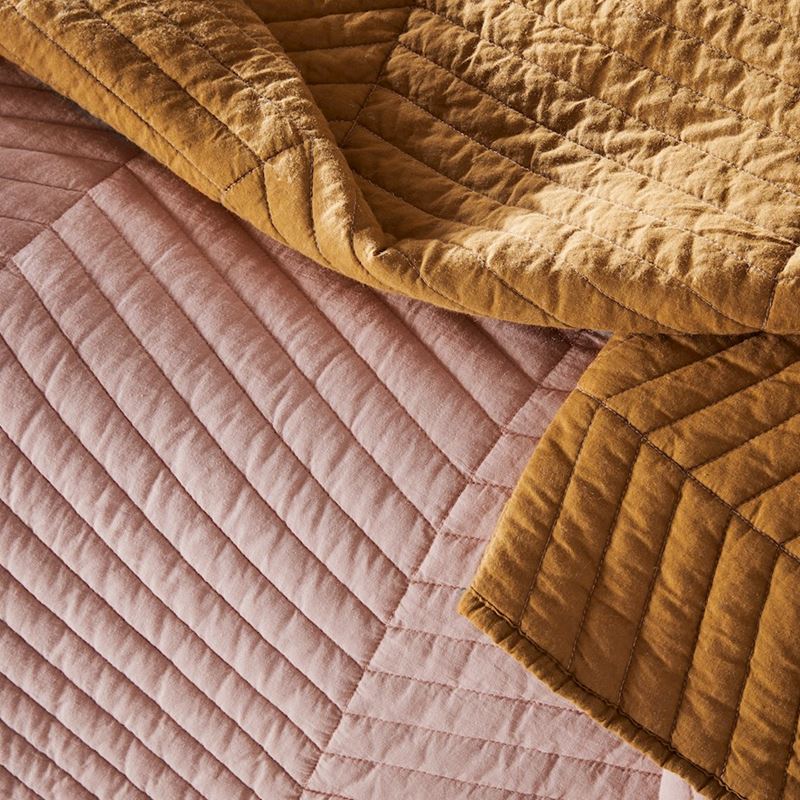 Roma Quilted Coverlet Queen/King Misty Rose Coverlet