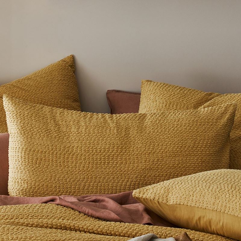 Bree Boucle Mustard Quilt Cover Separates | Adairs