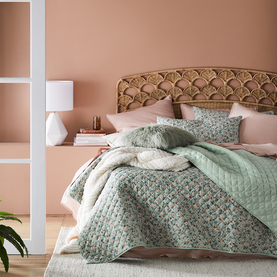 Home Republic Sage Floral Coverlet Queen/King Sage Floral Coverlet