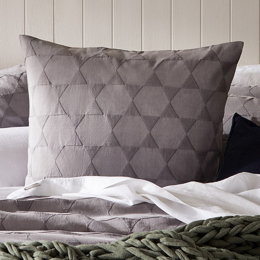 Lennox Matelasse Coal Quilt Cover Separates Adairs