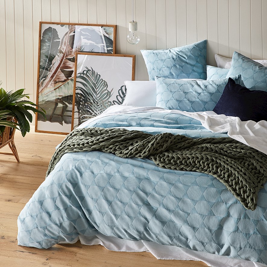 Lennox Matelasse Ocean Quilt Cover Separates Adairs
