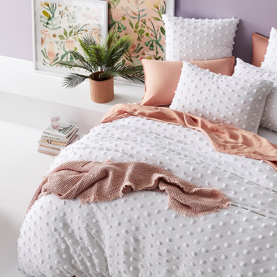 Demi Tufted White Quilt Cover Adairs