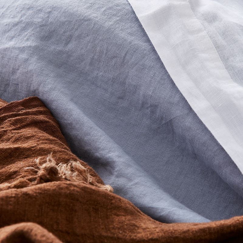 Vintage Washed Linen Blue Dust Quilt Cover Separates