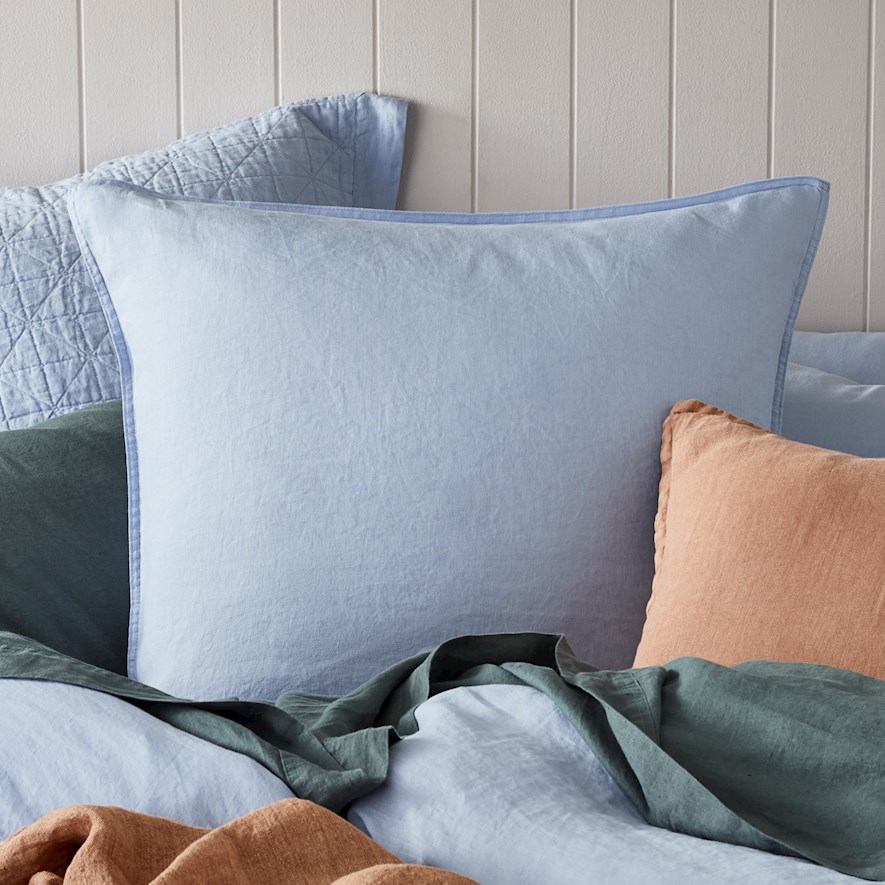 Vintage Washed Linen Dusty Blue Quilt Cover Separates Adairs