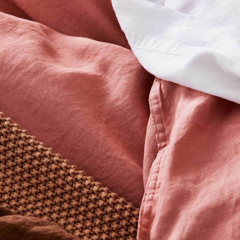 Vintage Washed Linen Rouge Quilt Cover Separates