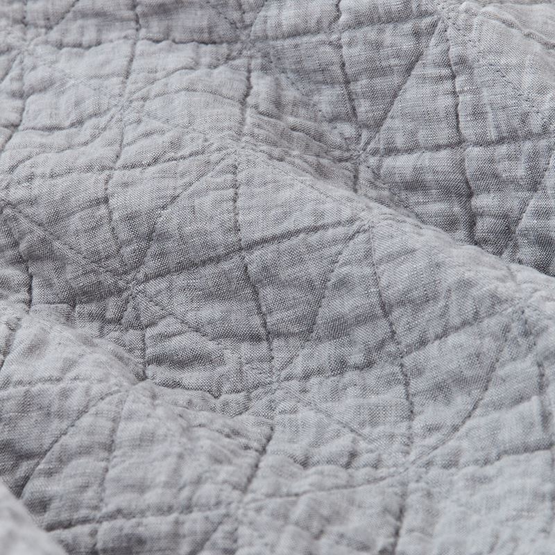 Vintage Washed Linen Grey Marle Quilted Quilt Cover Separates