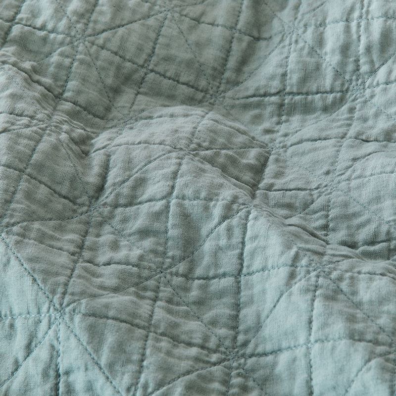 Vintage Washed Linen Eucalyptus Quilted Quilt Cover Separates