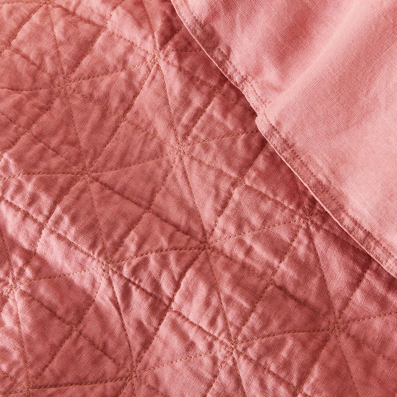 Vintage Washed Linen Rouge Quilted Quilt Cover Separates