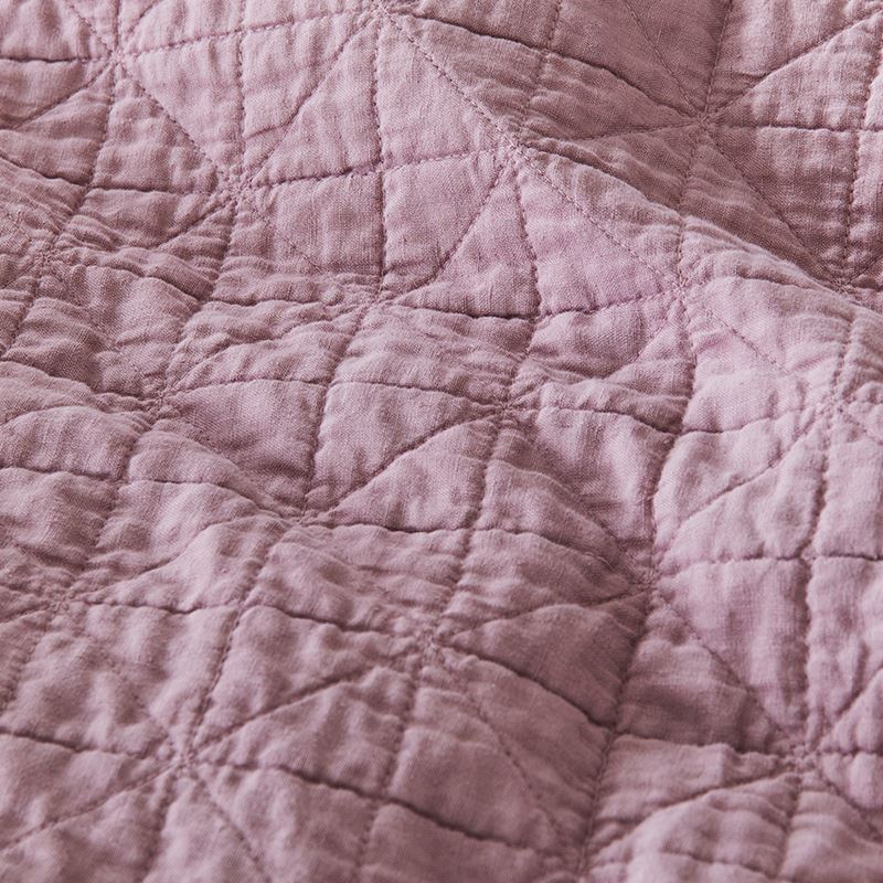 Vintage Washed Linen Dusty Mauve Quilted Quilt Cover Separates