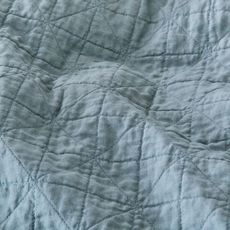 Vintage Washed Linen Seafoam Quilted Quilt Cover Separates