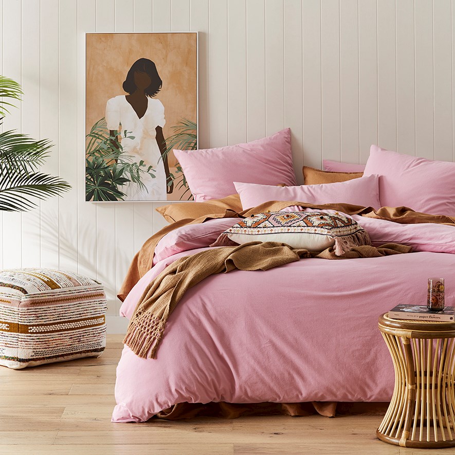 Stonewashed Cotton Fairy Floss Quilt Cover Separates Adairs