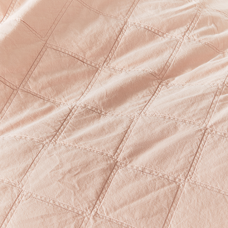 Stonewashed Cotton Apricot Quilted Coverlet Separates Adairs