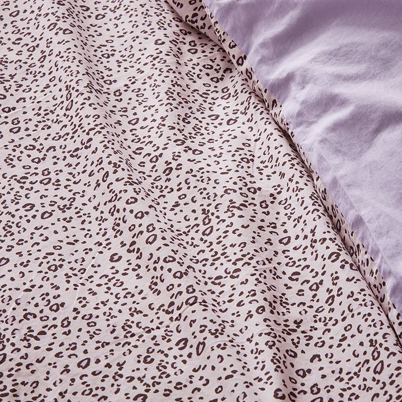 Stonewashed Printed Cotton Pink Cheetah Quilt Cover Separates