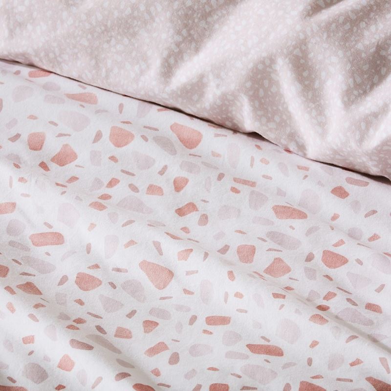 Stonewashed Printed Cotton Pink Terazzo Quilt Cover Separates