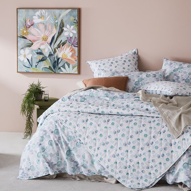 Stonewashed Printed Cotton Watercolour Spot Quilt Cover Separates