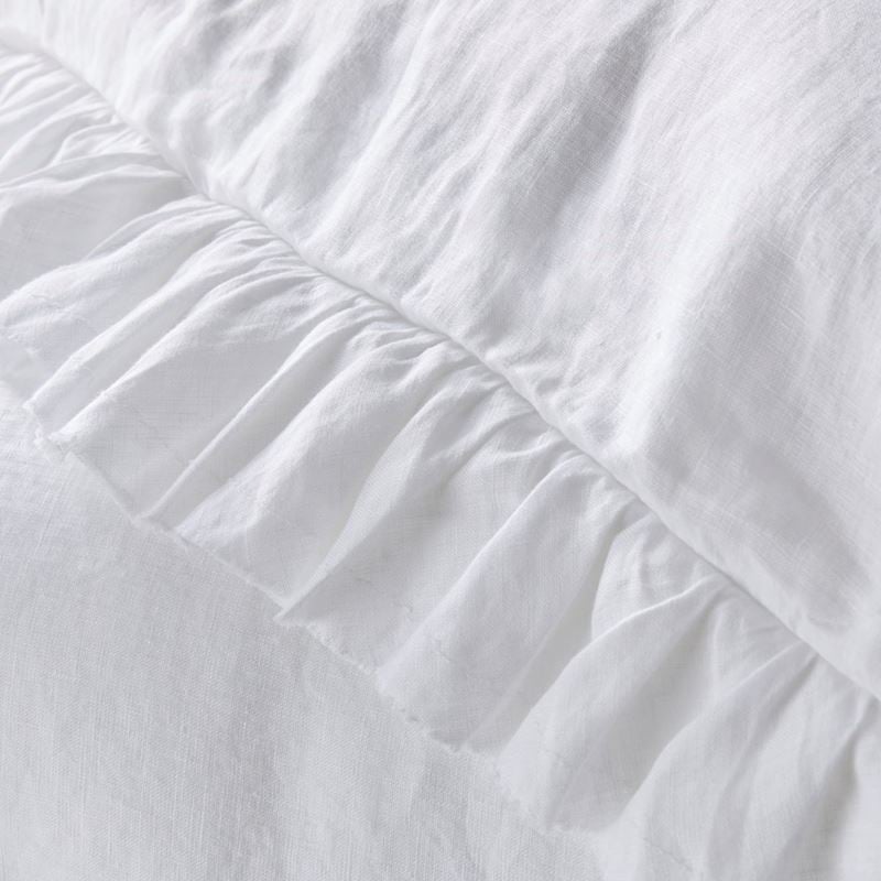 Vintage Washed Linen White Ruffle Quilt Cover Separates