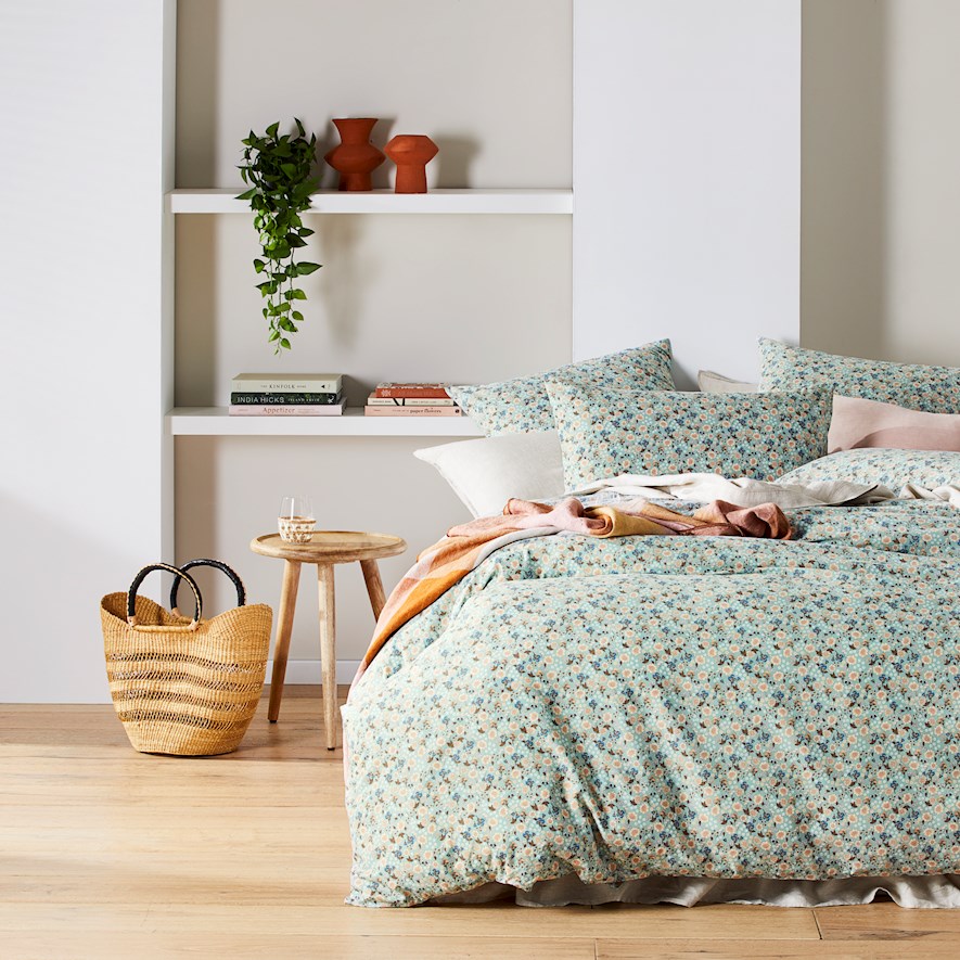 Home Republic Sage FloralSage Floral Quilt Cover Set + Separates Adairs