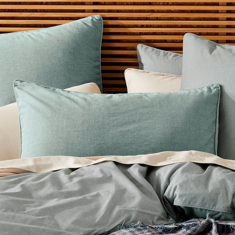 Mark Tuckey Organic Cotton Chambray Ocean Quilt Cover Set + Pillowcases
